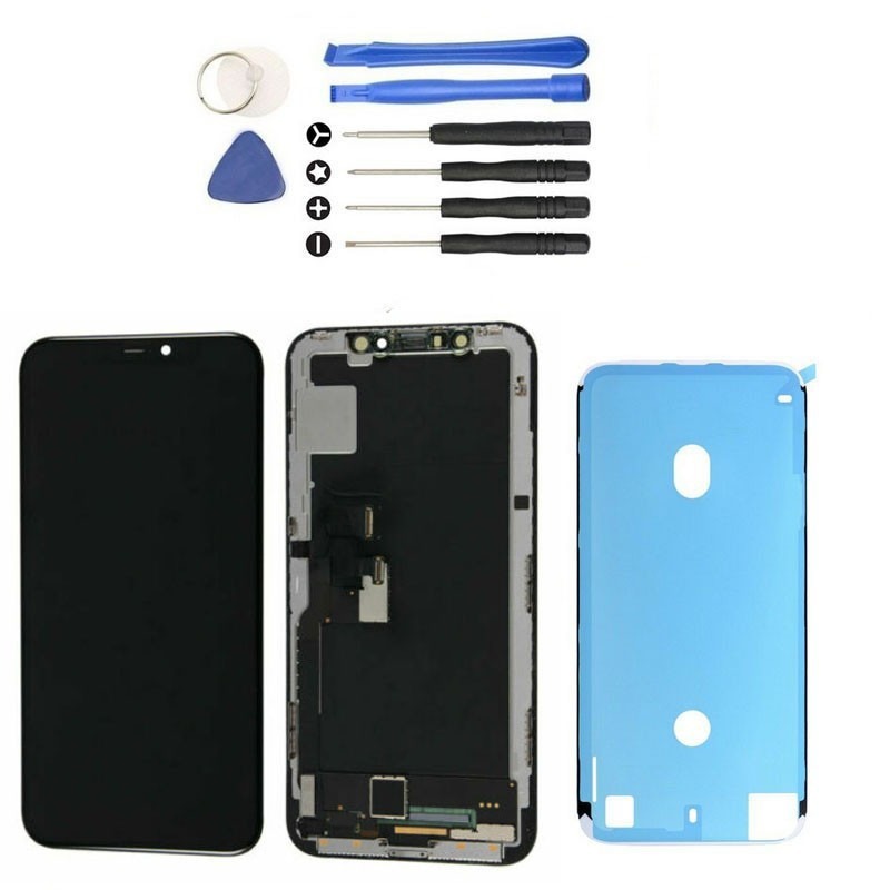 Front Glas Reparatur Set für iPhone 7 (SCHWARZ) Display+Werkzeug